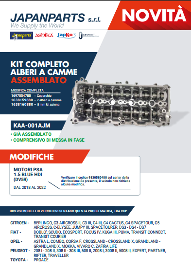 Nuovo Kit Albero a camme ASSEMBLATO